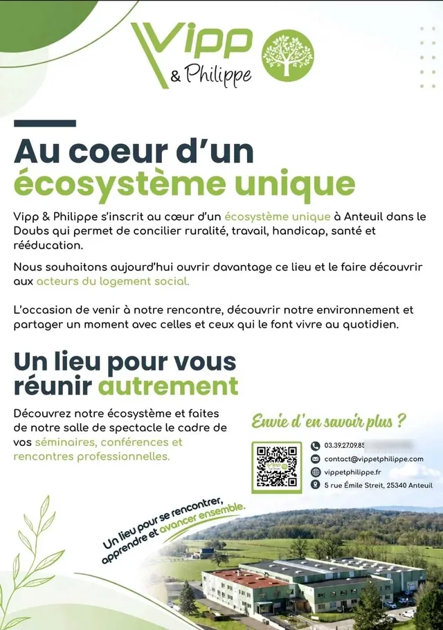 Flyer VIPP & Philippe « Au cœur d’un écosystème unique » à Anteuil, dans le Doubs